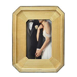 4x6 Gold Octagon Picture Frame with Beveled Corners